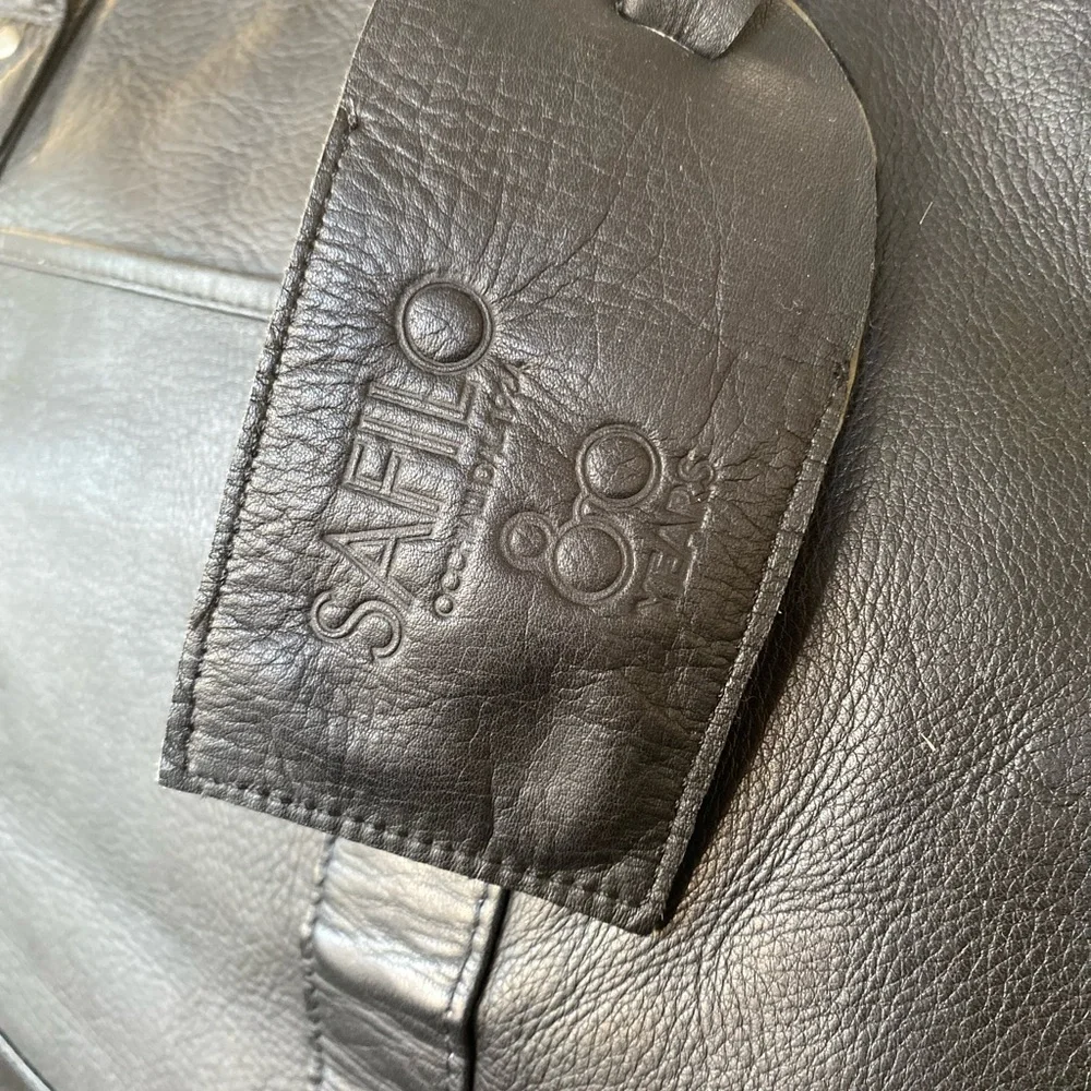 Black Leather Duffel Bag